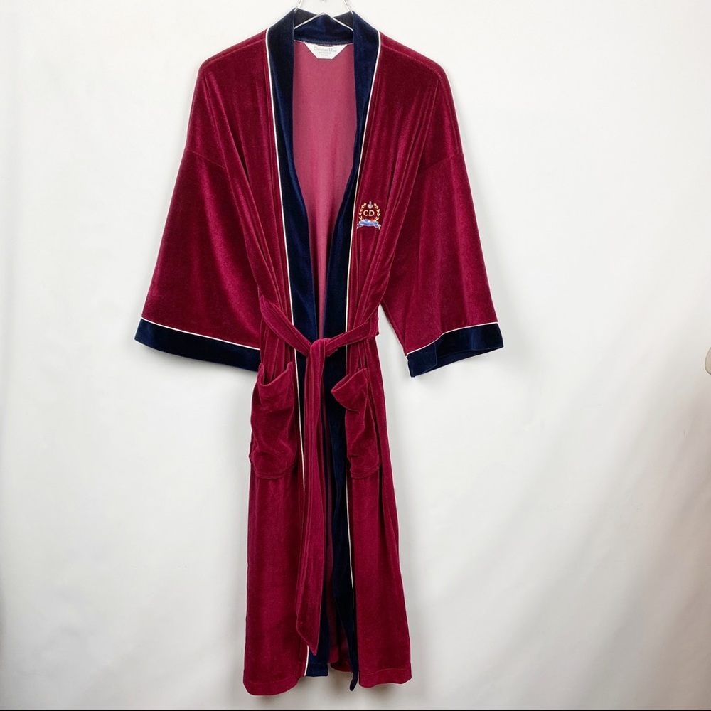 Christian Dior Vintage Red Cigar Velvet Robe
